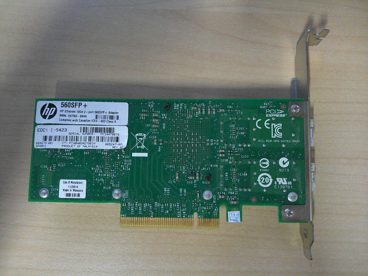 HPE 669279-001 665249-B21 Ethernet 560SFP+ Dual Port 10Gb 2-Port SFP+ Adapter