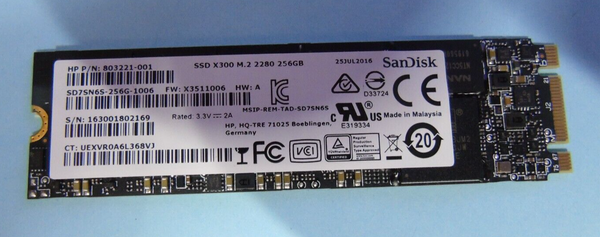 HP SD7SN6S-256G-1006 803221-001 Sandisk 256GB WITH 2 SATA III SSD  (SSD07)