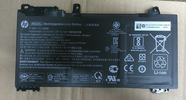 HP RE03XL L32656-005 Laptop Battery 11.55V 45Wh